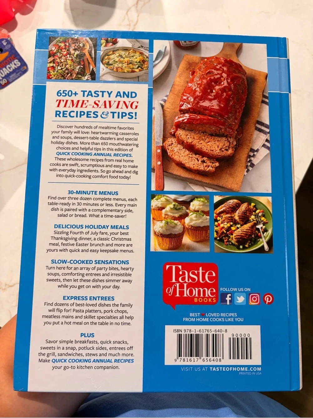 Taste of Home Quick Cooking Annual Recipes Cookbook - Blue